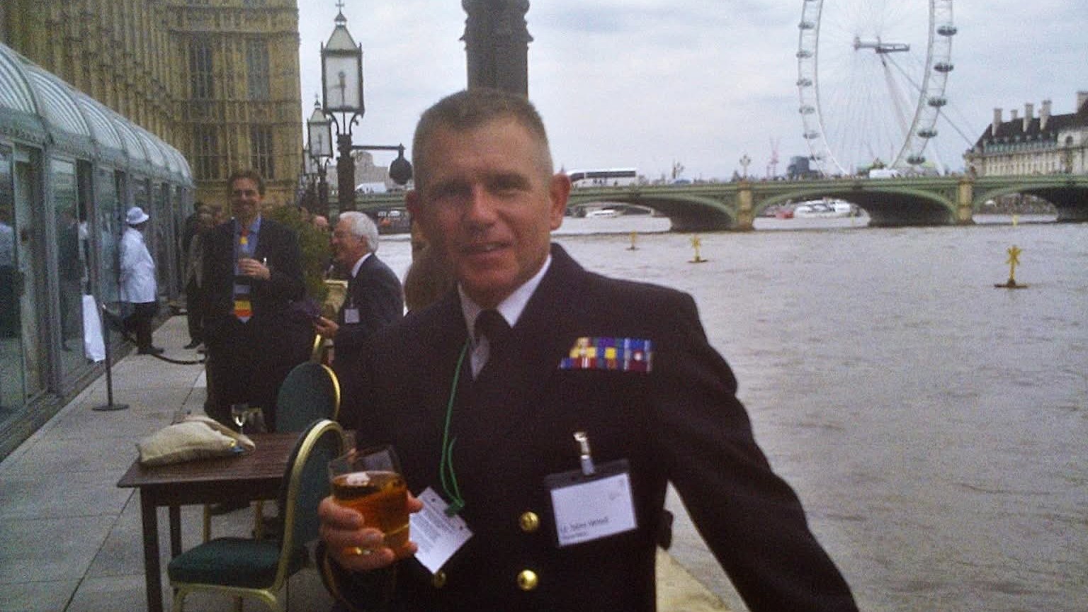 John Wood next to the River Thames