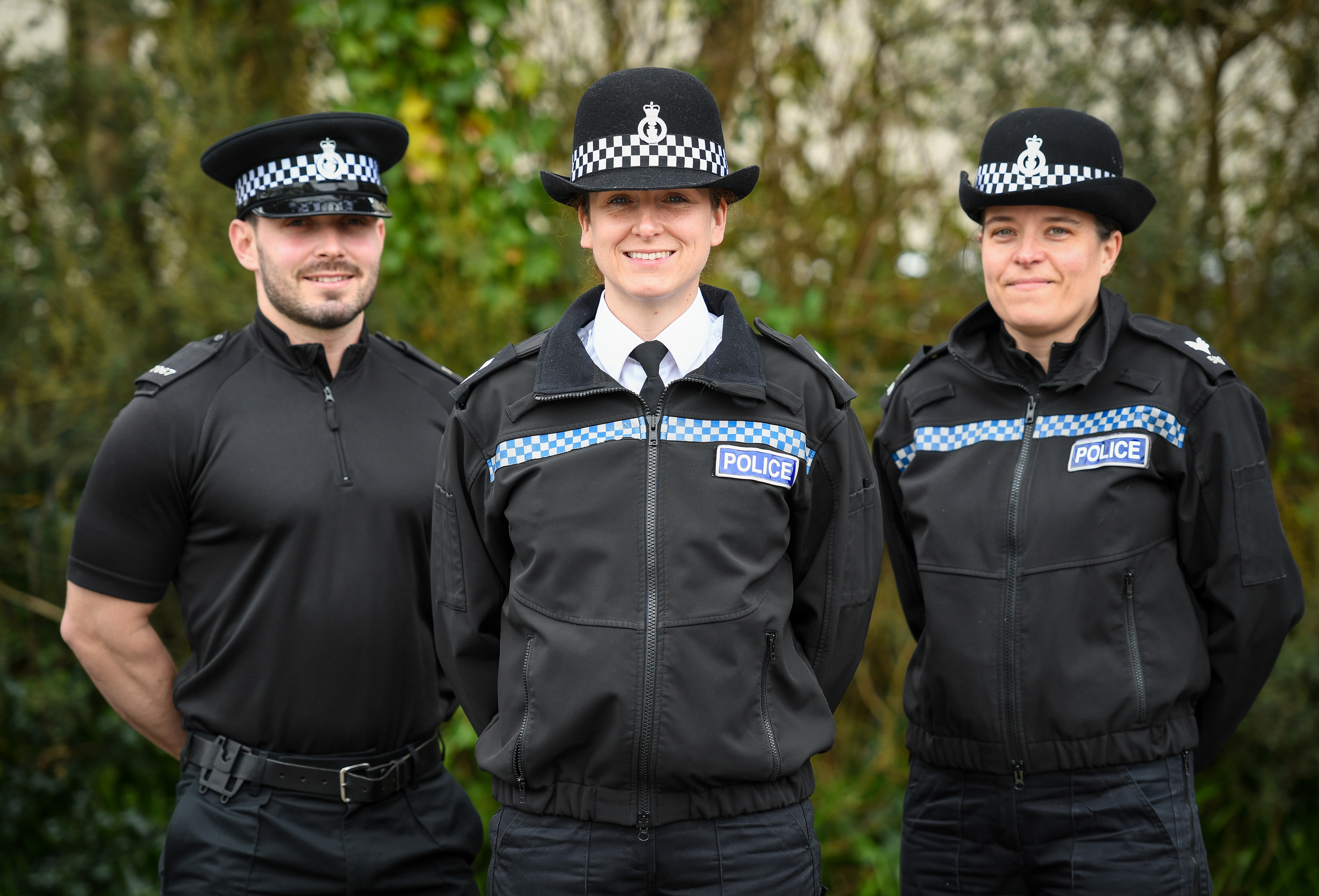 One male Police Officer, two female Police Officers