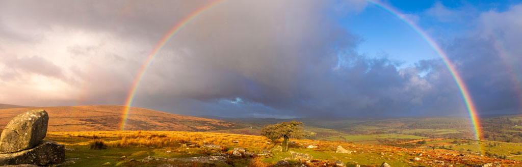 Beautiful rainbow on Dartmoor