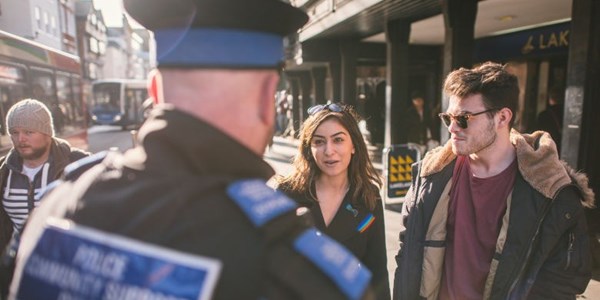 PCSO talking to a members of the public